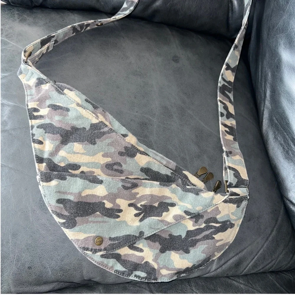 Sash‎ Bag Camouflage Canvas Crossbody Sling Bag Adjustable Strap Multi Pocket